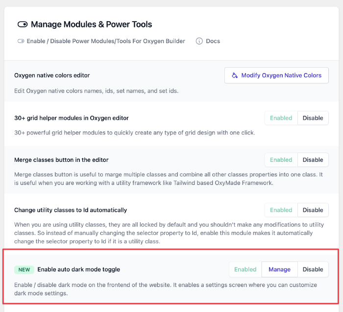 Enable Dark mode - Learn OxyMade