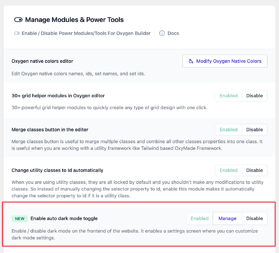 Enable Dark mode - Learn OxyMade