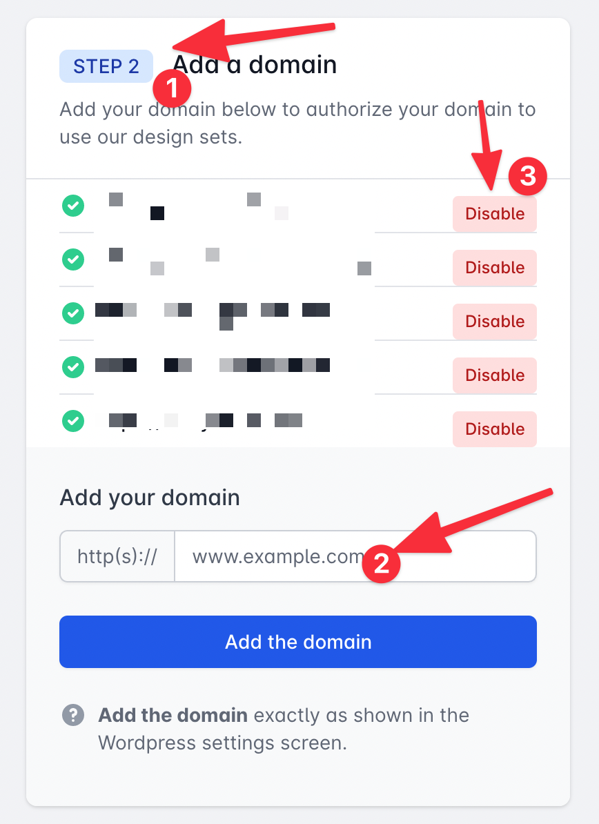 Manage domains in the dashboard